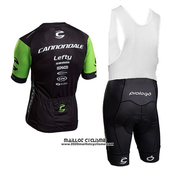2017 Maillot Ciclismo Cannondale Vert et Noir Manches Courtes et Cuissard